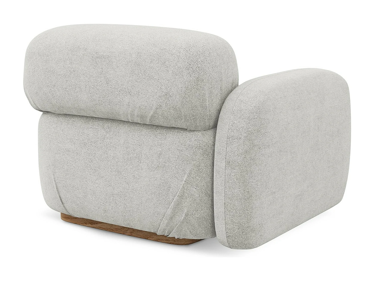 Moduł z podłokietnikiem lewy - z tkaniny bouclé - srebrny - AILANI