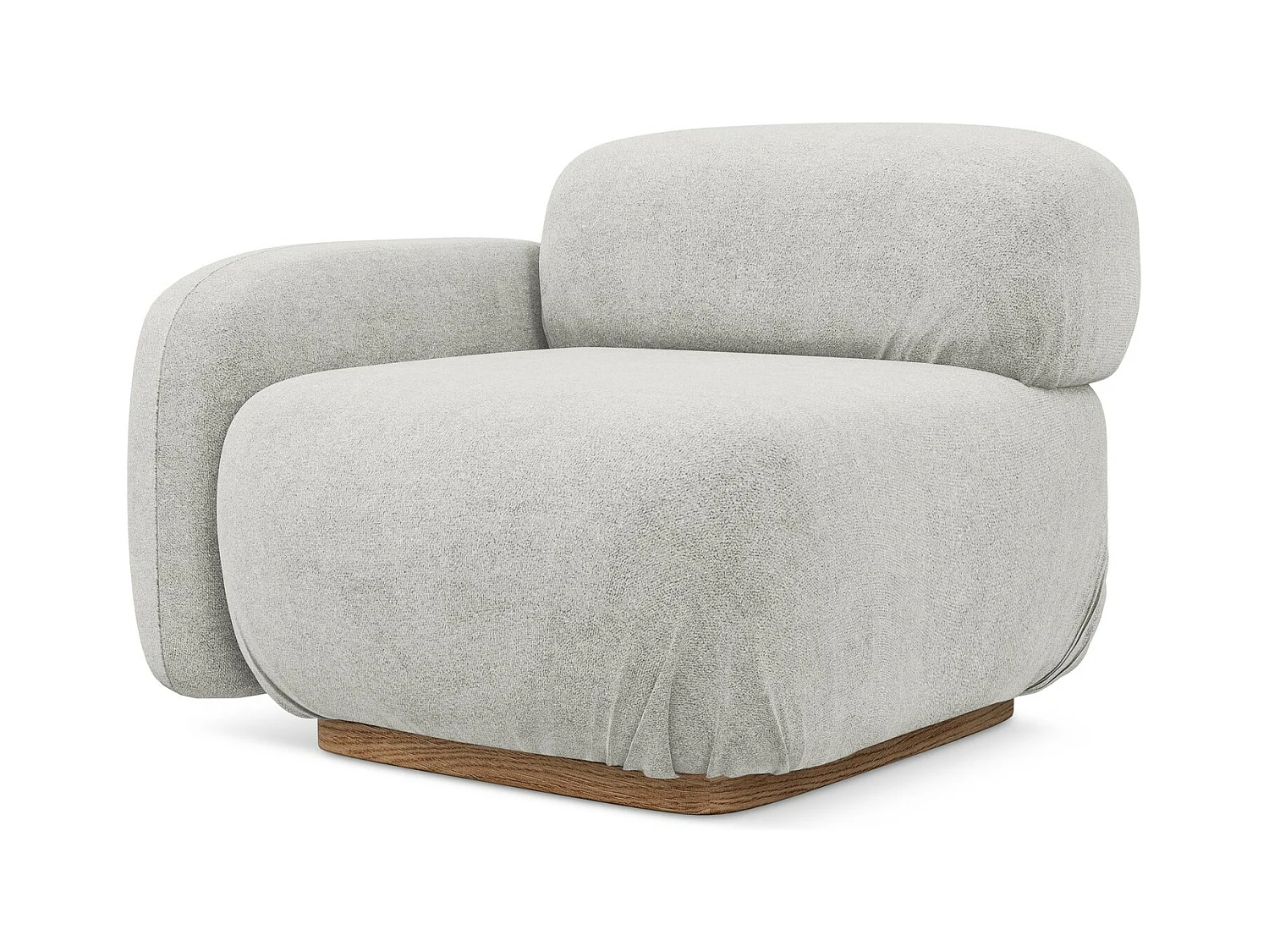 Module avec accoudoirs gauche en tissu bouclette - argent - AILANI