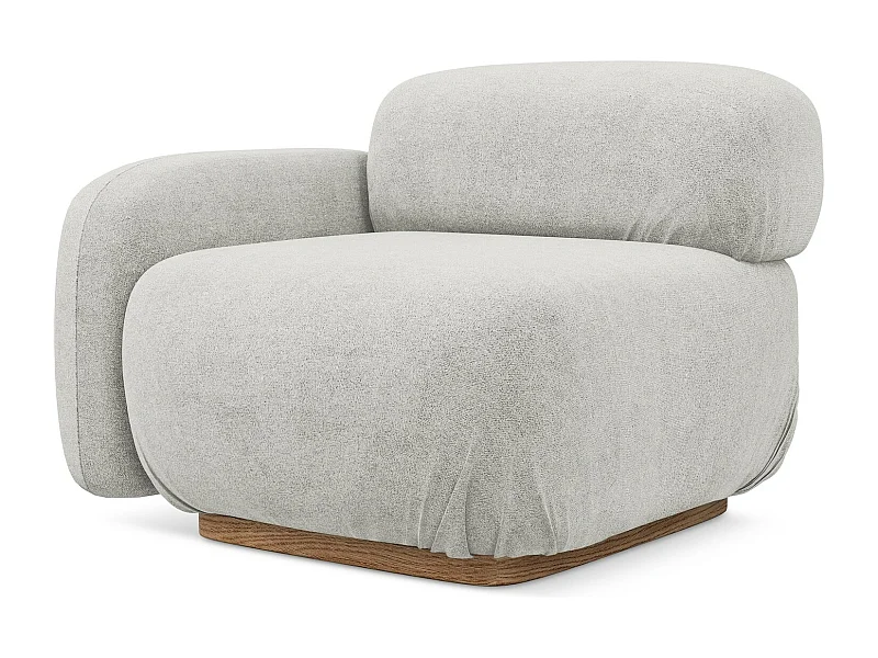 Module avec accoudoirs gauche en tissu bouclette - argent - AILANI