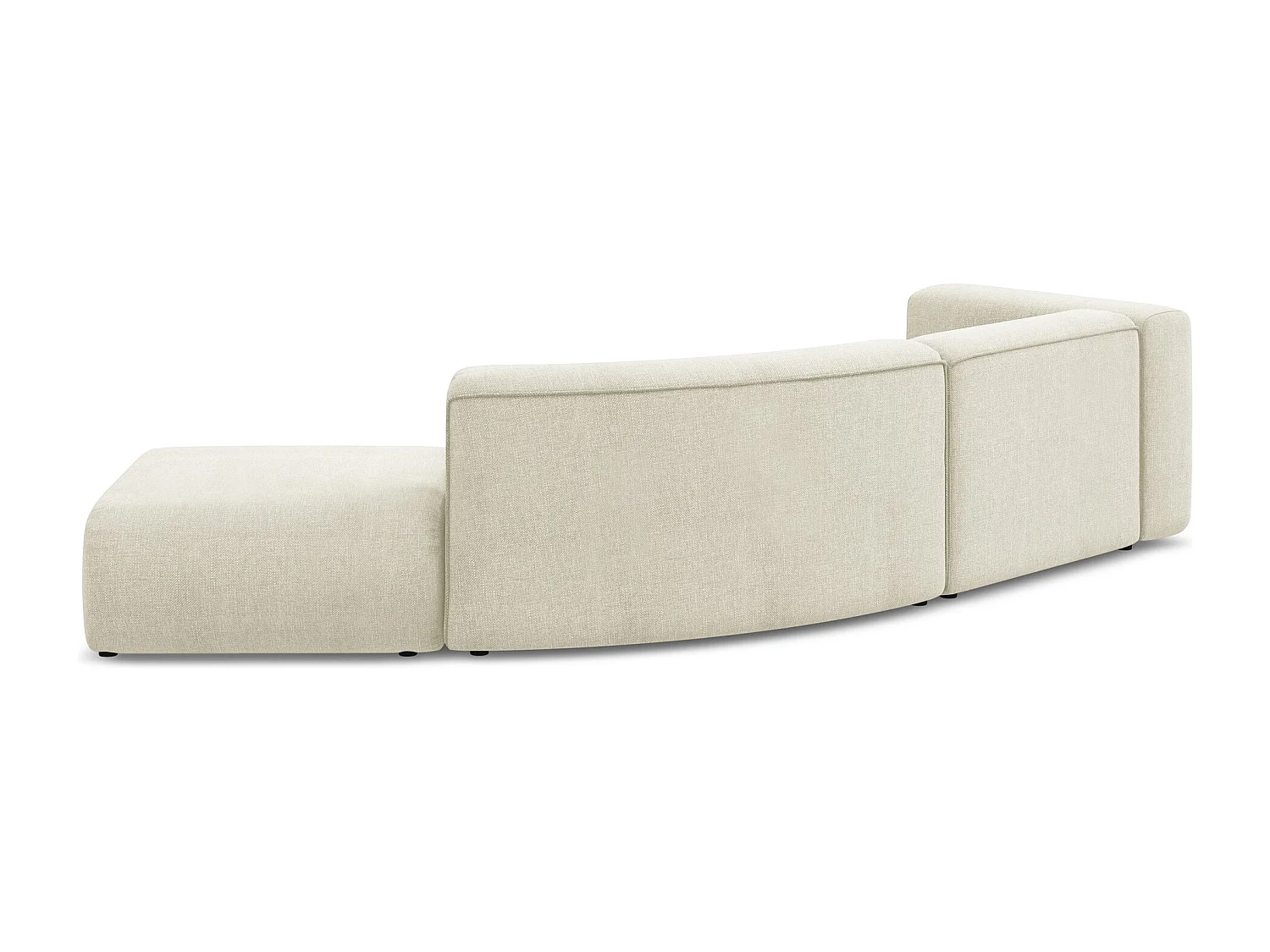 Vierzits modulaire bank rechts van beige chenille stof - EKAHI