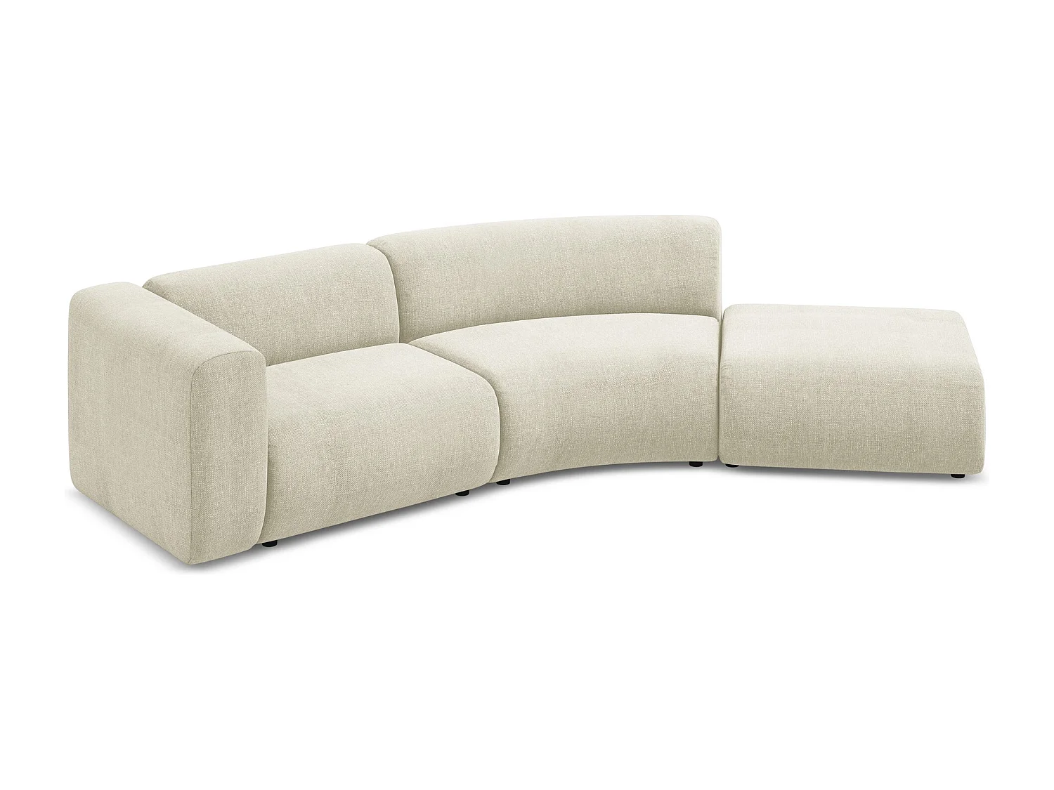 Vierzits modulaire bank rechts van beige chenille stof - EKAHI