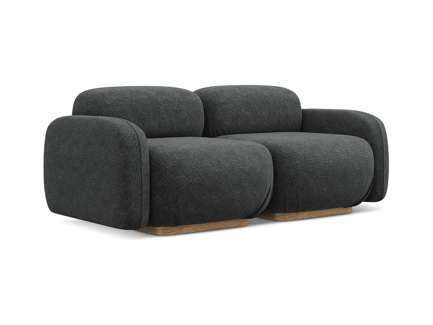 Modulares 3-Sitzer Sofa - - Chenille - Stahl - AILANI