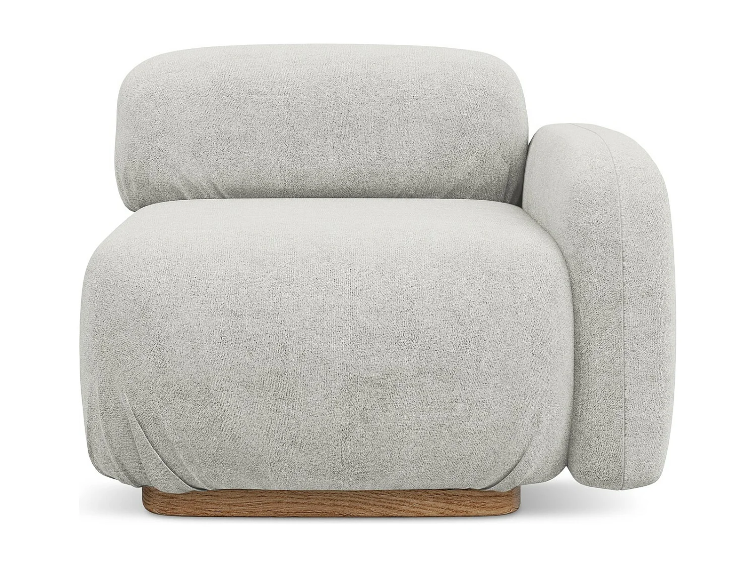 Modular - Eckteil mit Armlehne Rechts - Bouclé - Silber - AILANI