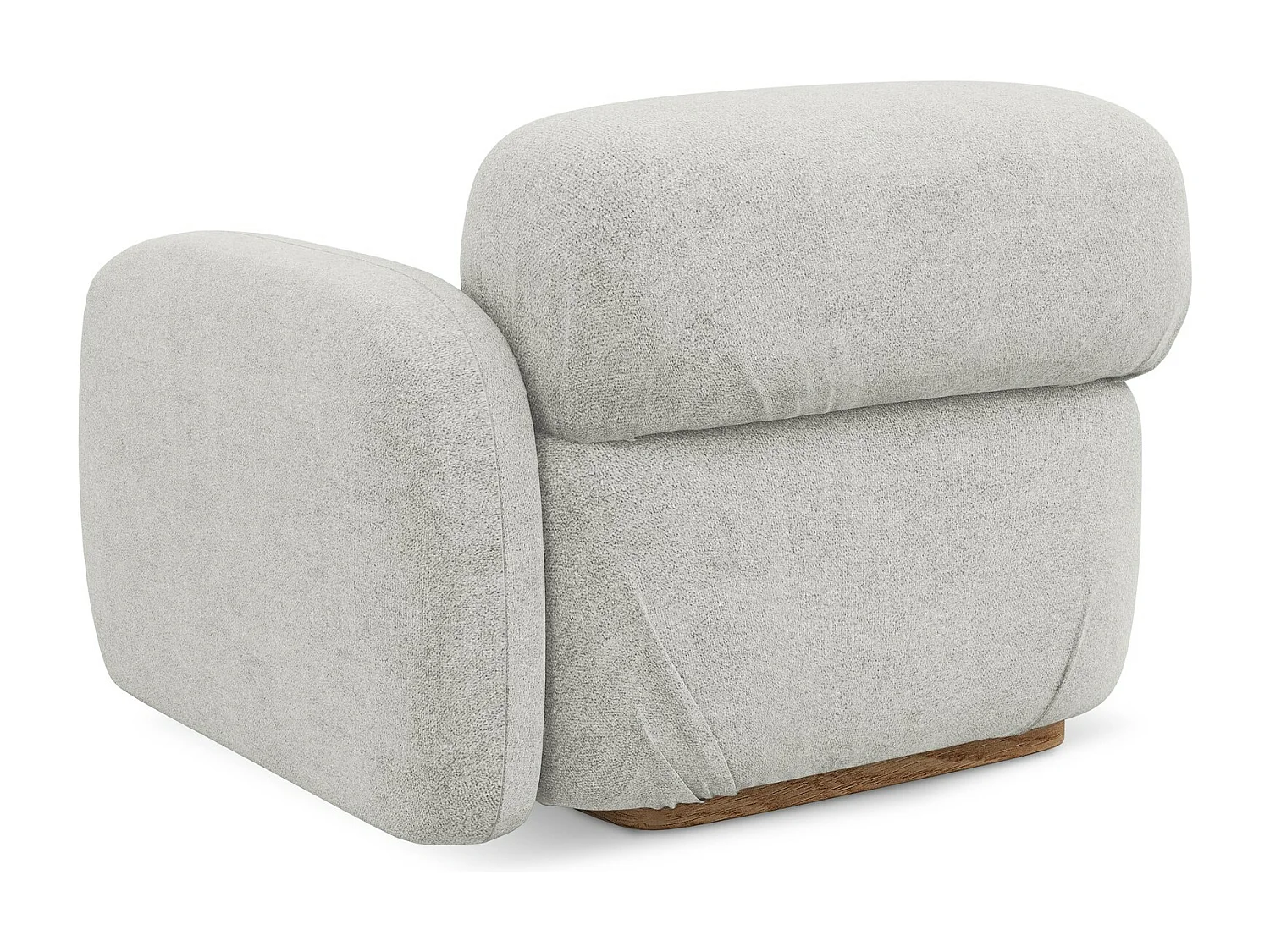 Bankmodule met armleuning rechts van zilver bouclé - AILANI