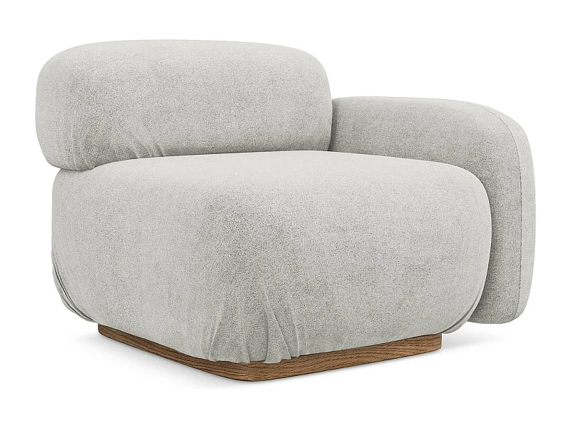 Module avec accoudoirs droit en tissu bouclette - argent - AILANI