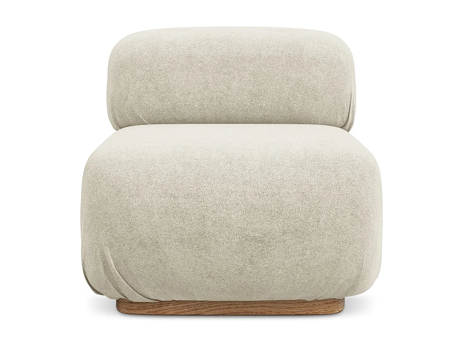 Fauteuil pour canapé modulable en tissu bouclette - beige clair - AILANI