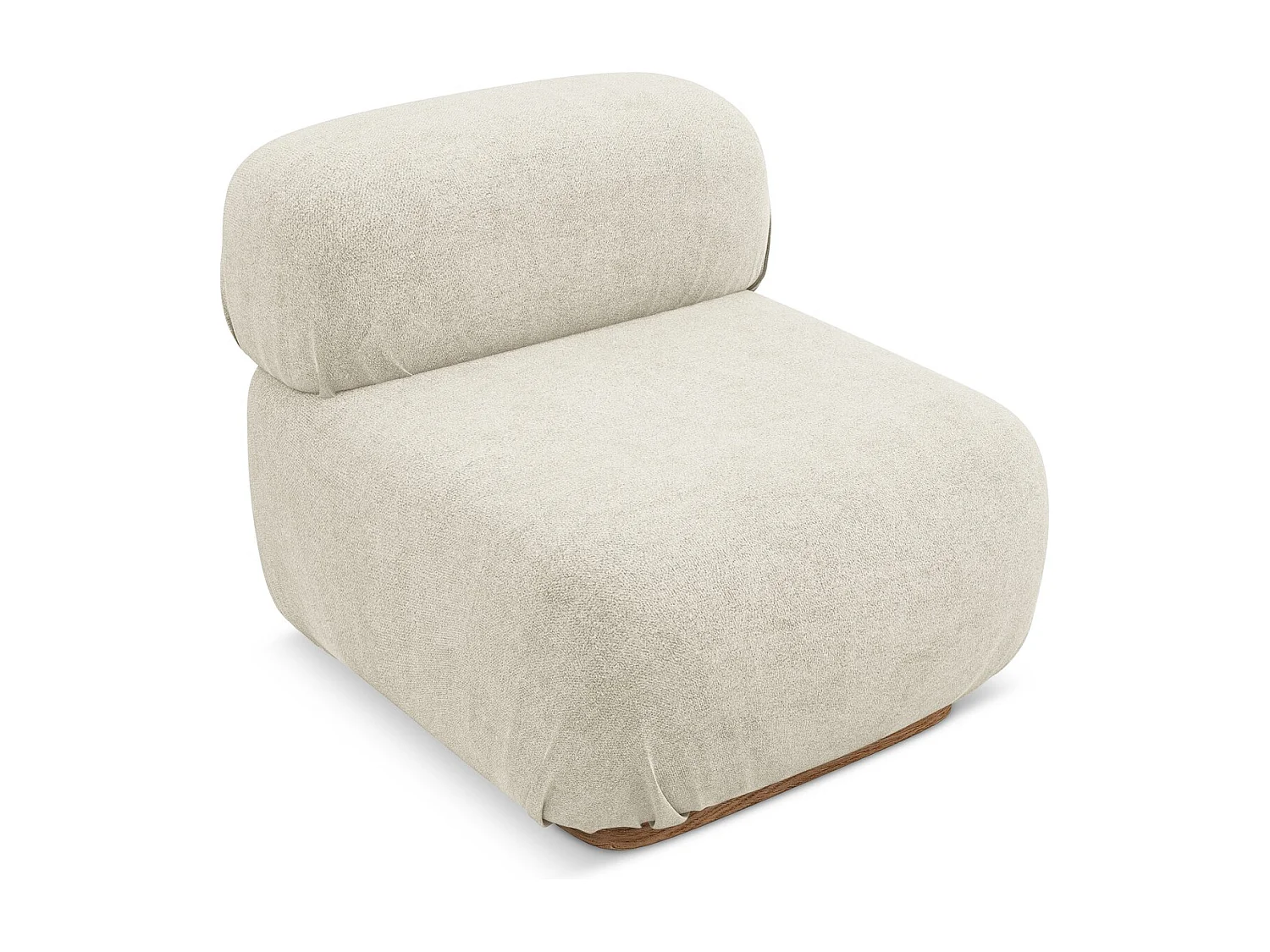 Fauteuil pour canapé modulable en tissu bouclette - beige clair - AILANI