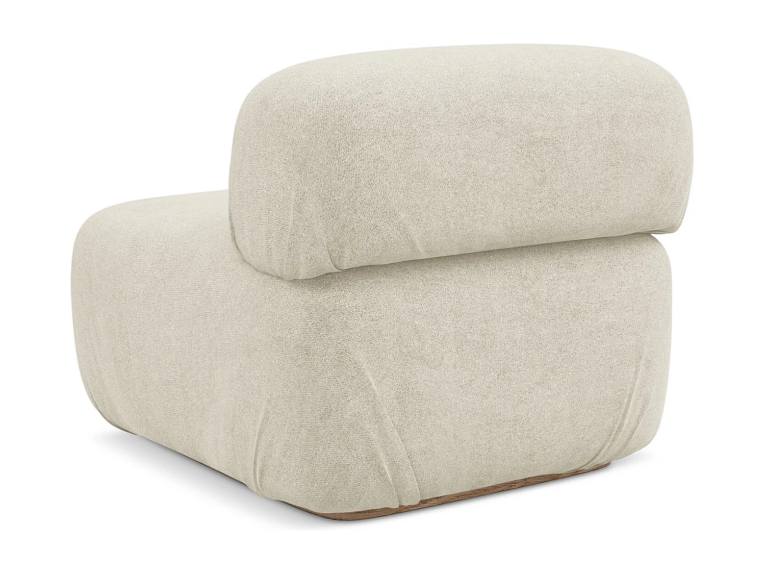 Fauteuil pour canapé modulable en tissu bouclette - beige clair - AILANI