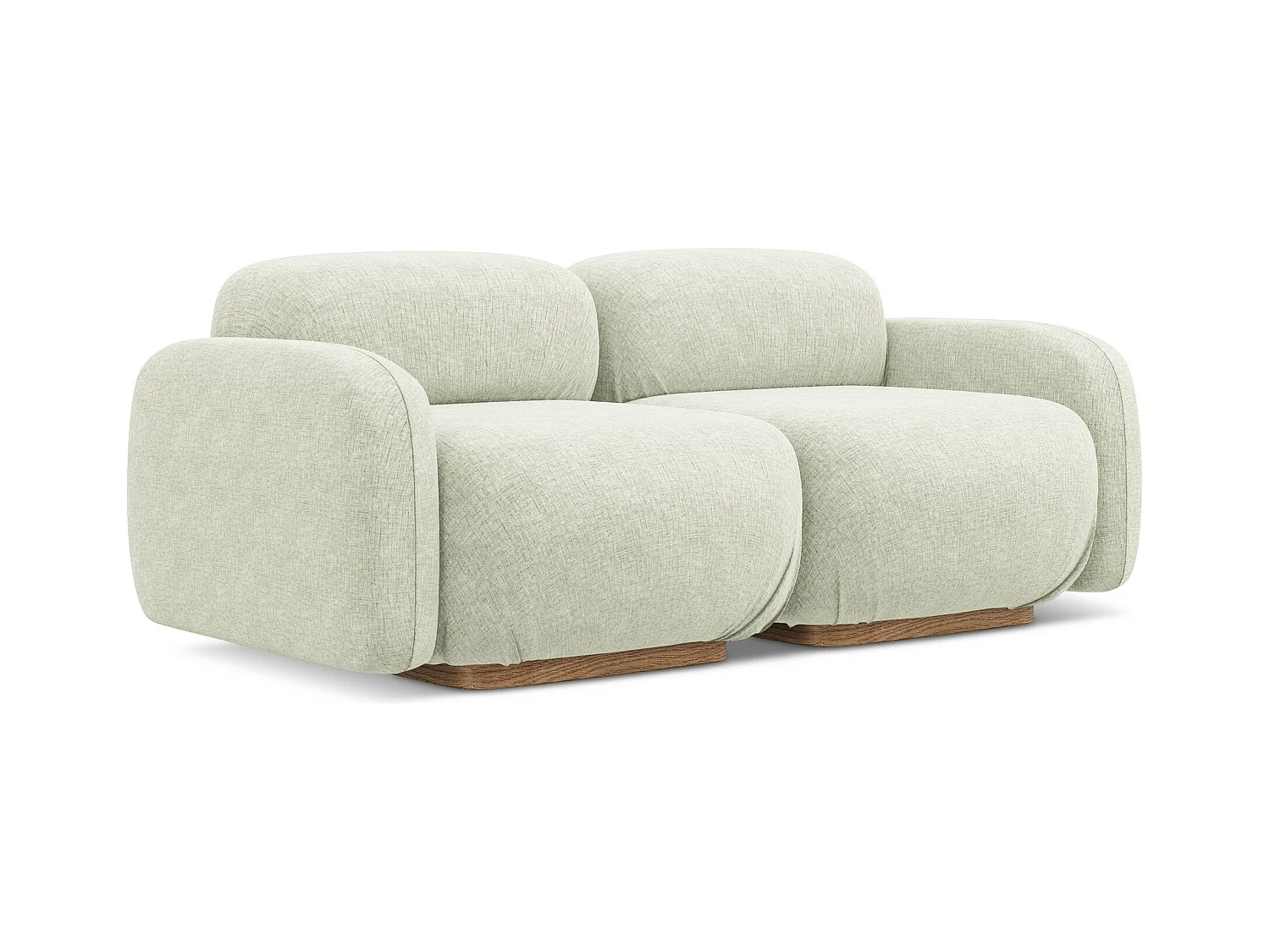 Modulares 3-Sitzer Sofa - - Chenille - Weiß - AILANI
