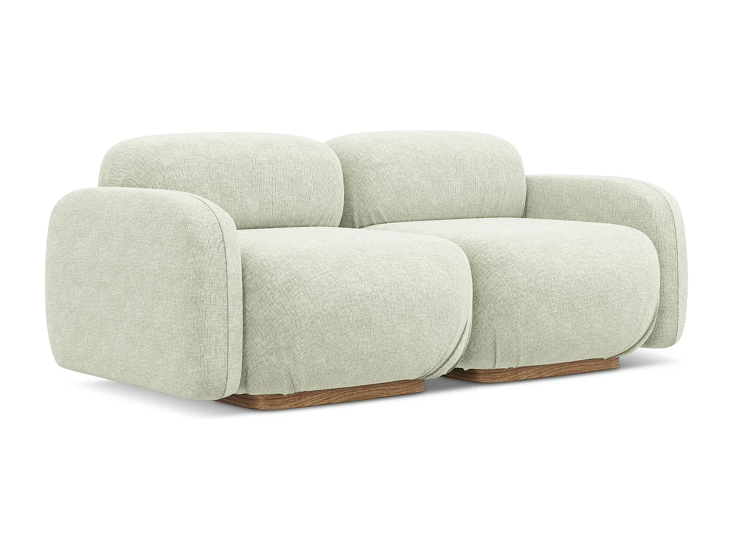 Canapé modulable 3 places en tissu chenille - blanc - AILANI