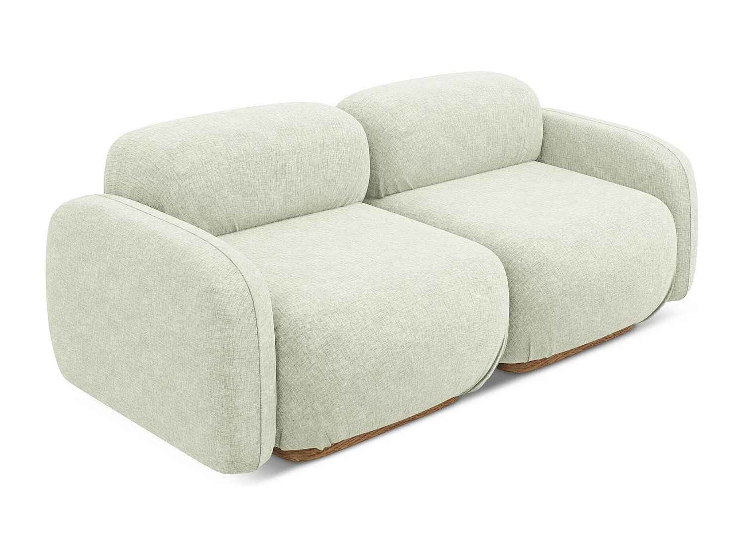 Canapé modulable 3 places en tissu chenille - blanc - AILANI