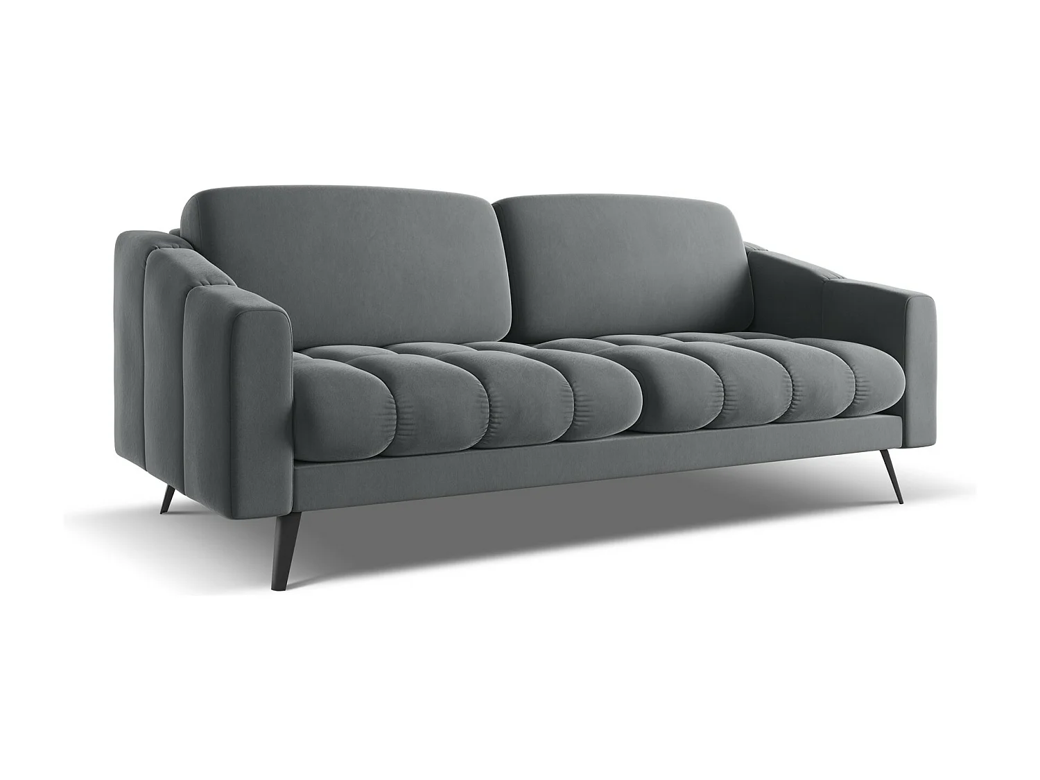 3-Sitzer Sofa - - Samt - Stahl - NALU