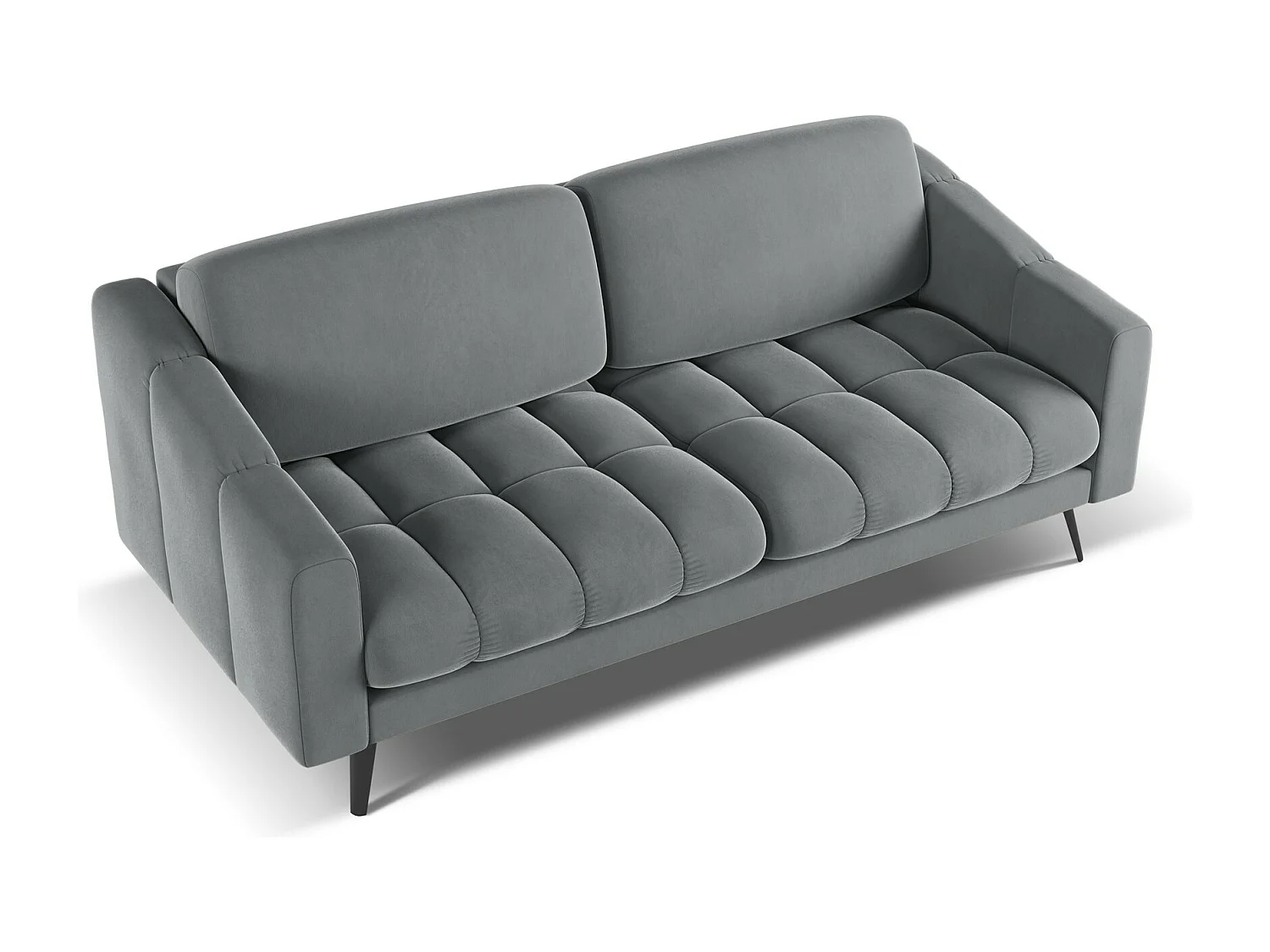 3-Sitzer Sofa - - Samt - Stahl - NALU