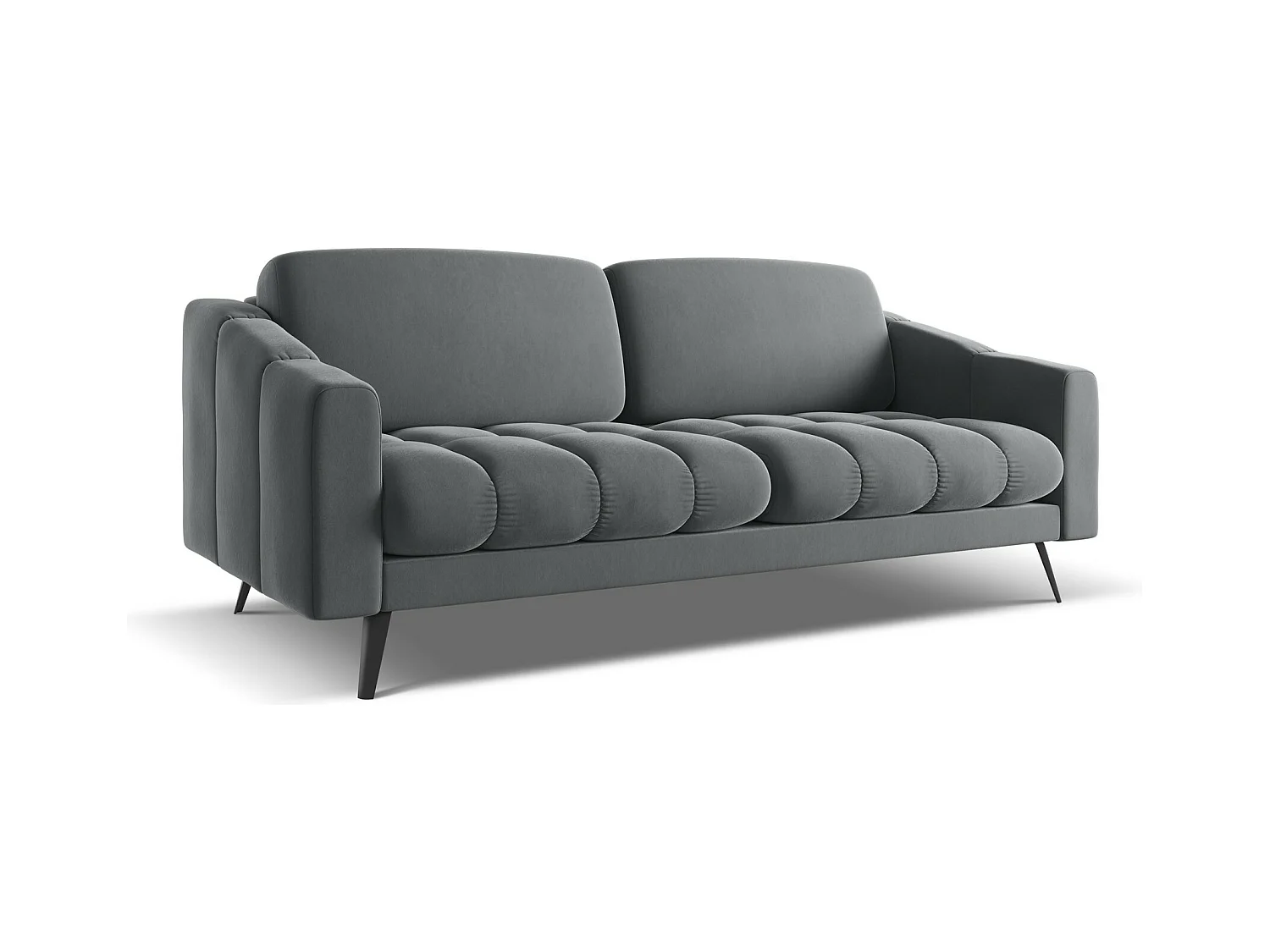 3-Sitzer Sofa - - Samt - Stahl - NALU