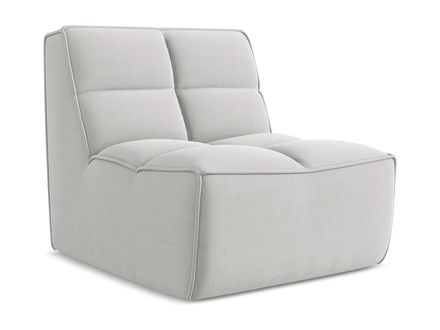 Fauteuil pour canapé modulable en velours - argent - KALAI
