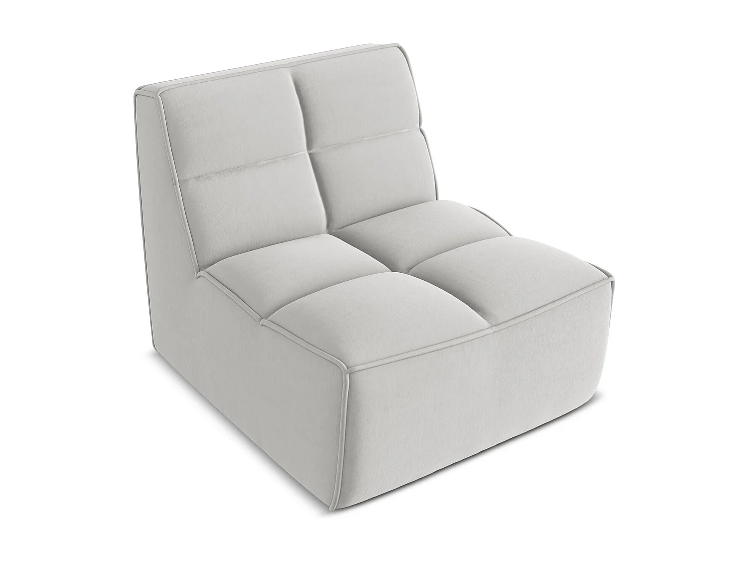 Fauteuil pour canapé modulable en velours - argent - KALAI