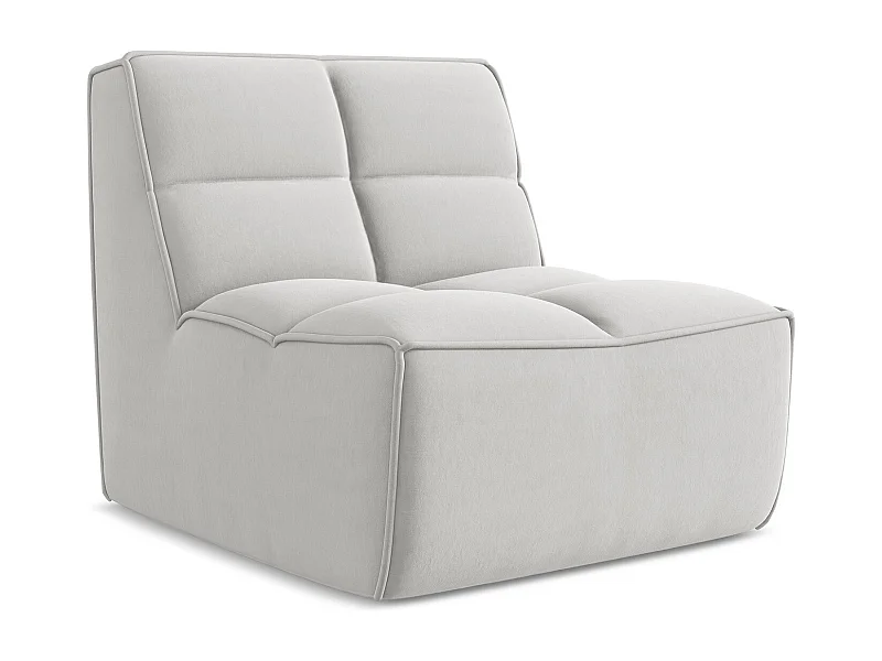Fauteuil pour canapé modulable en velours - argent - KALAI