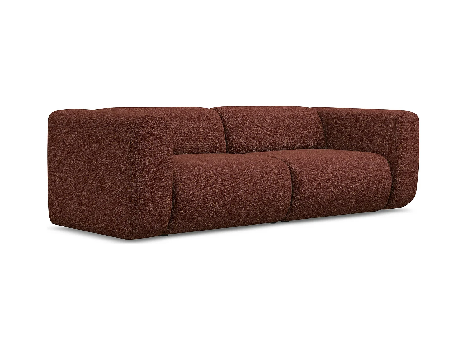 Canapé modulable 3 places en tissu texturé - bourgogne - EKAHI