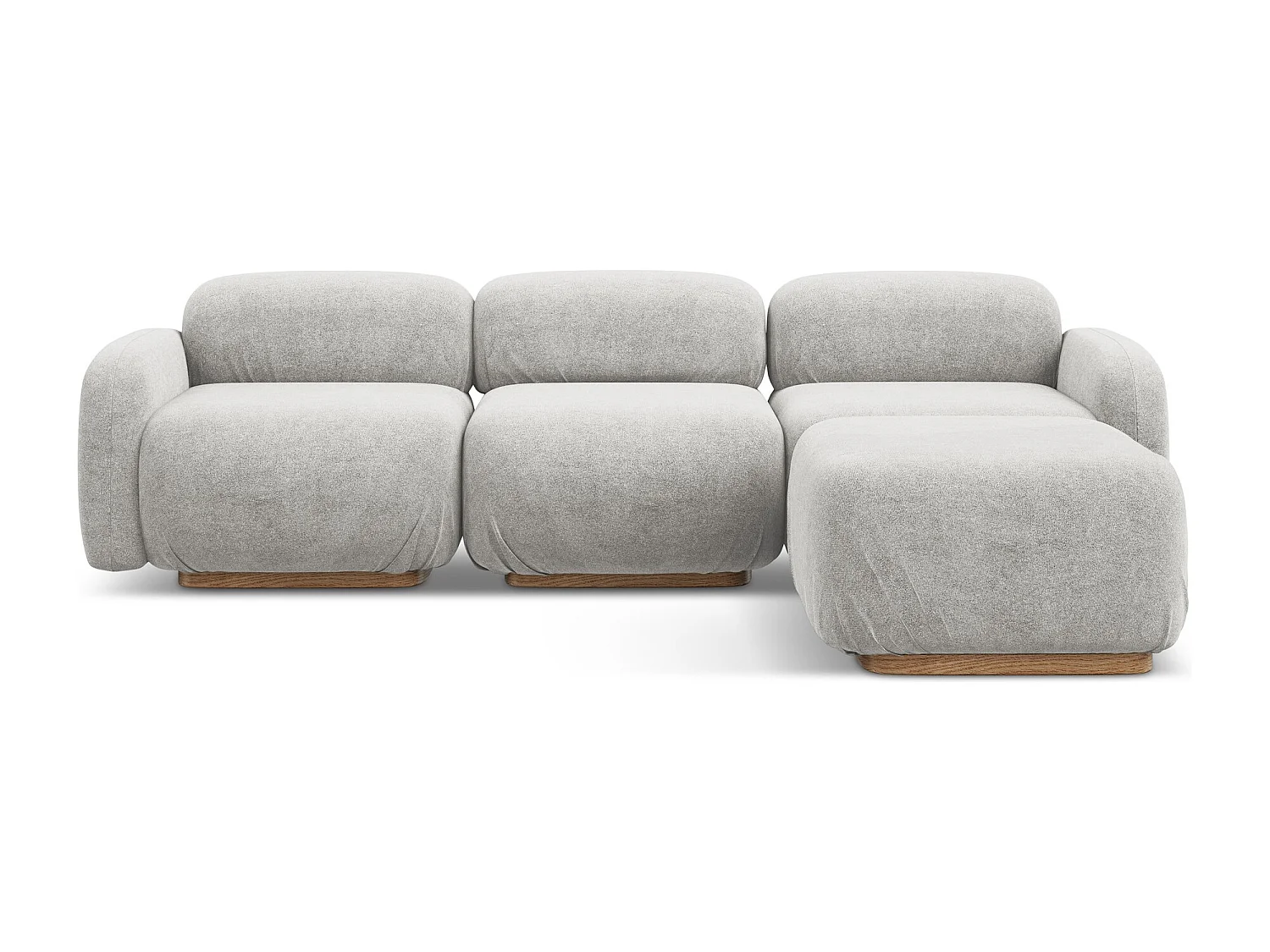 Canapé d'angle réversible en tissu bouclette - argent - AILANI