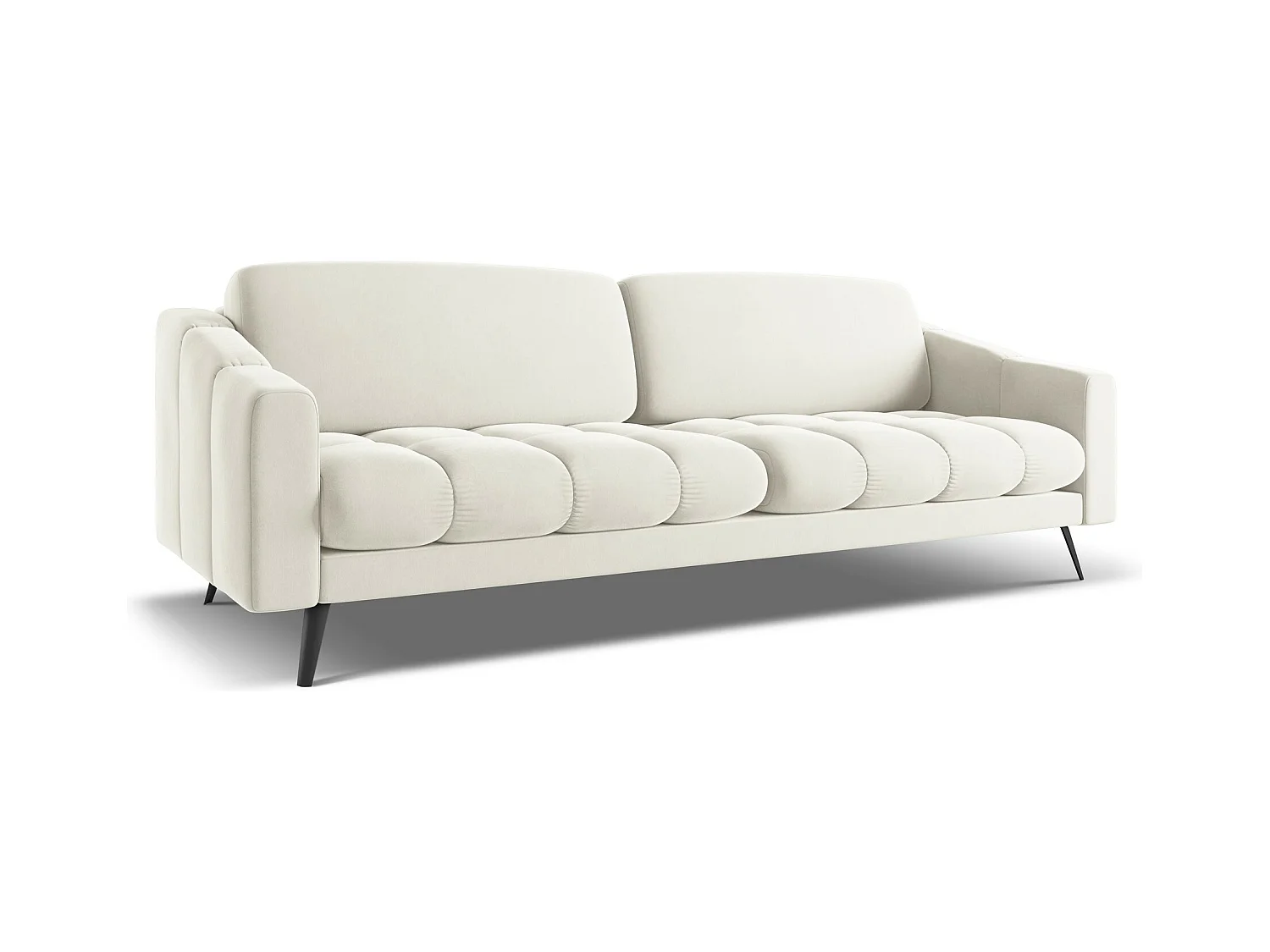 4-Sitzer Sofa - - Samt - Hell beige - NALU