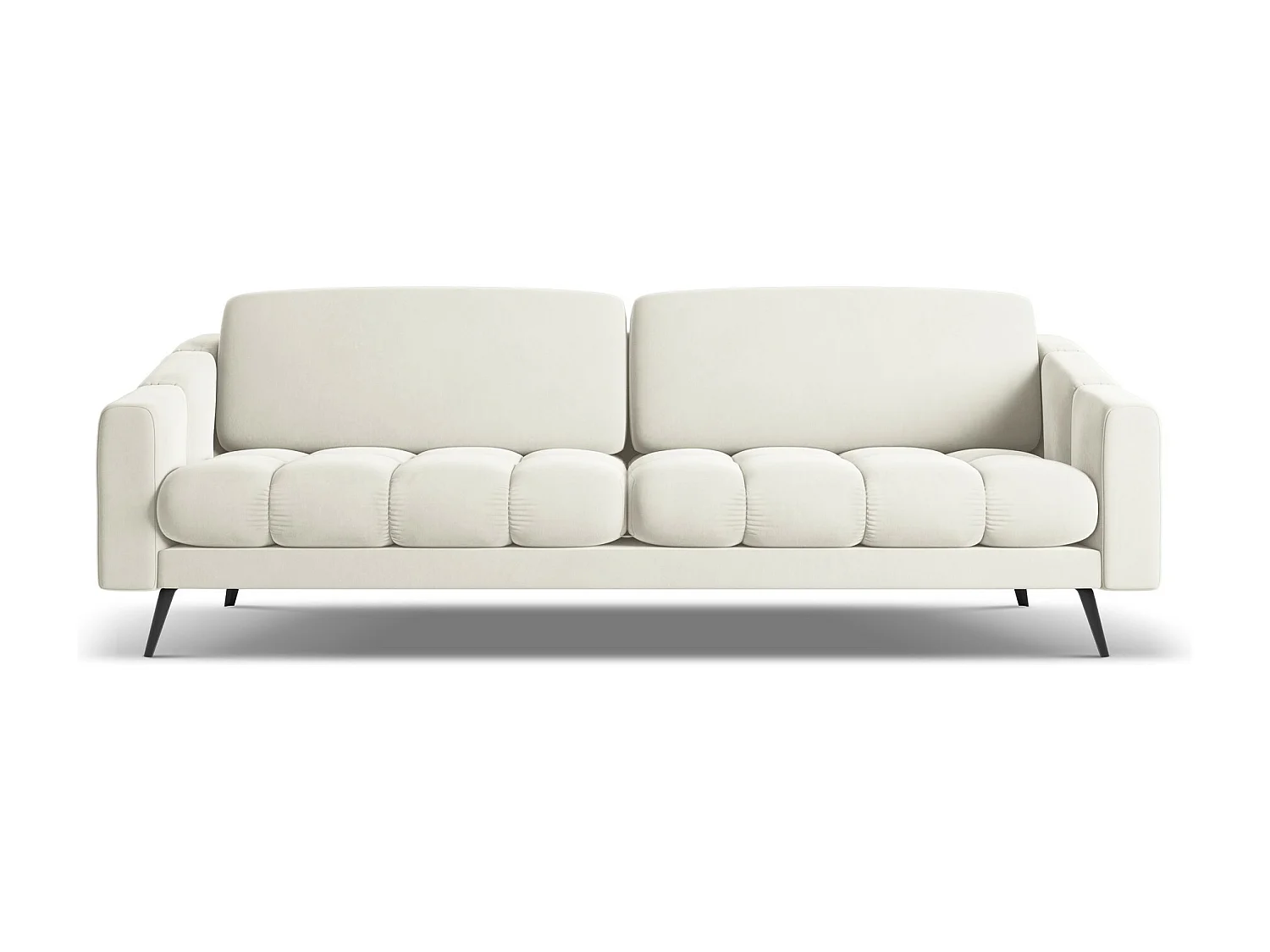 Canapé 4 places en velours - beige clair - NALU