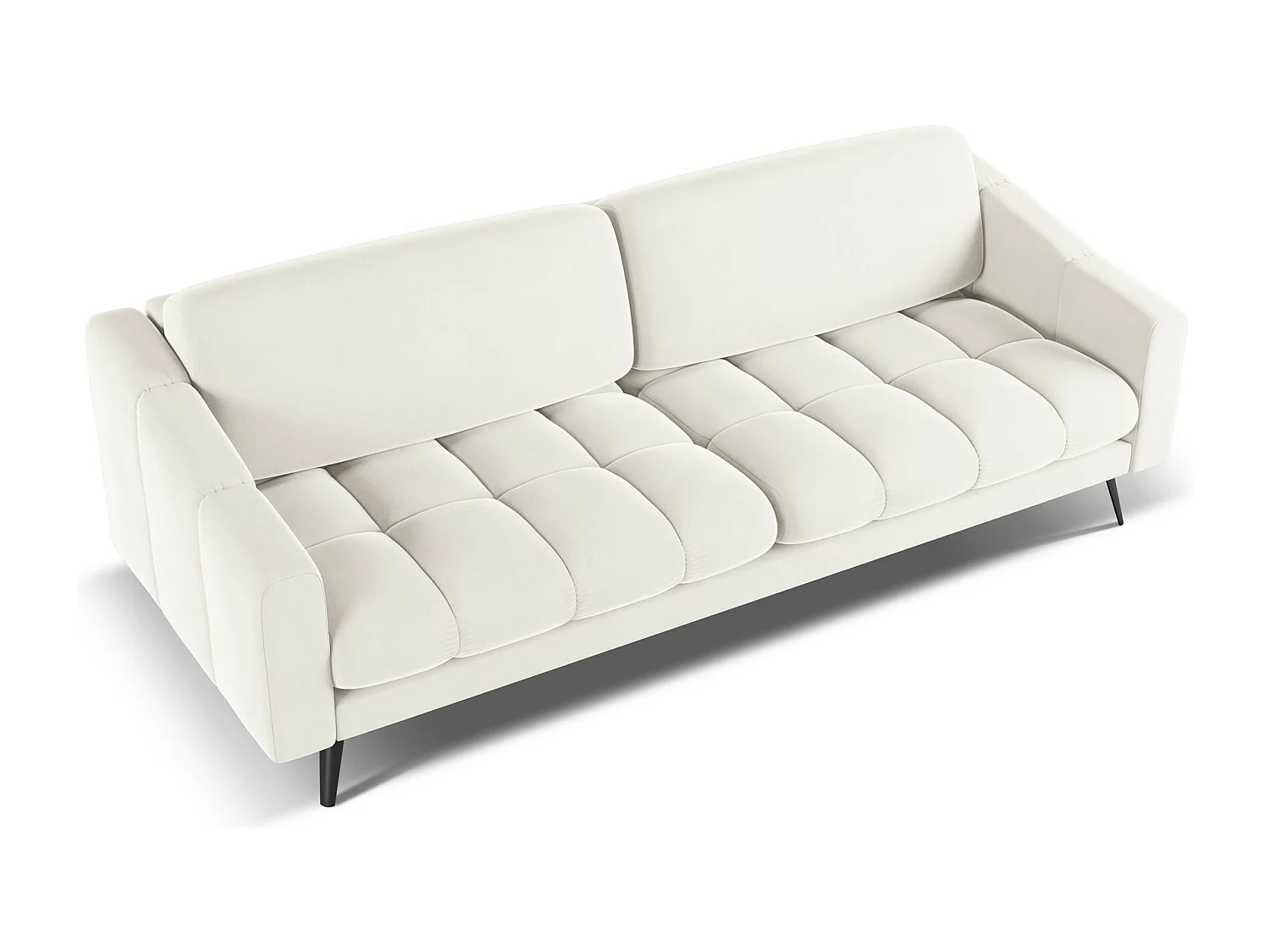 Canapé 4 places en velours - beige clair - NALU