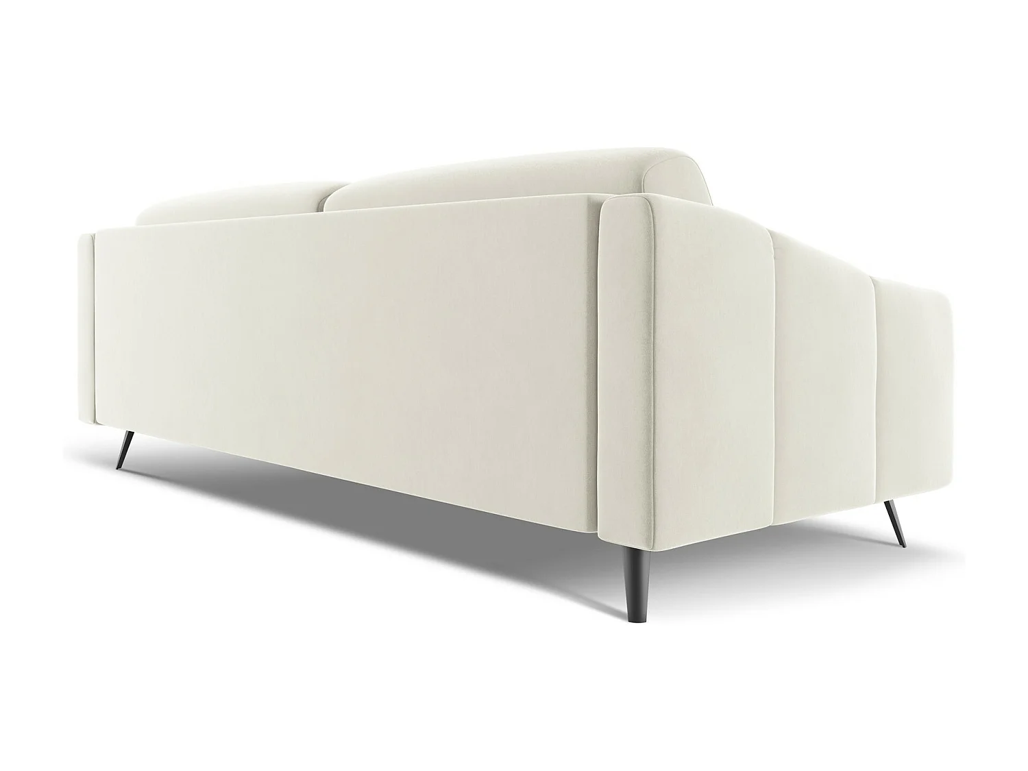 Canapé 4 places en velours - beige clair - NALU