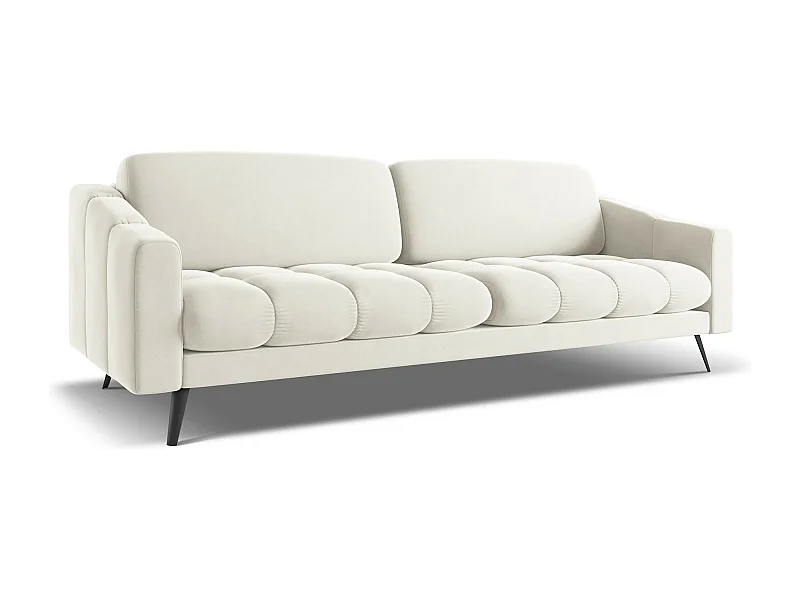4-Sitzer Sofa - - Samt - Hell beige - NALU