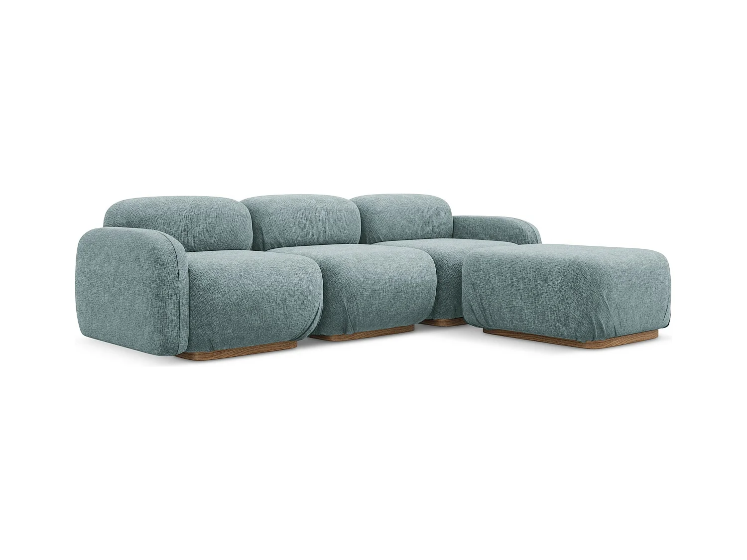Canapé d'angle réversible en tissu chenille - jeans - AILANI