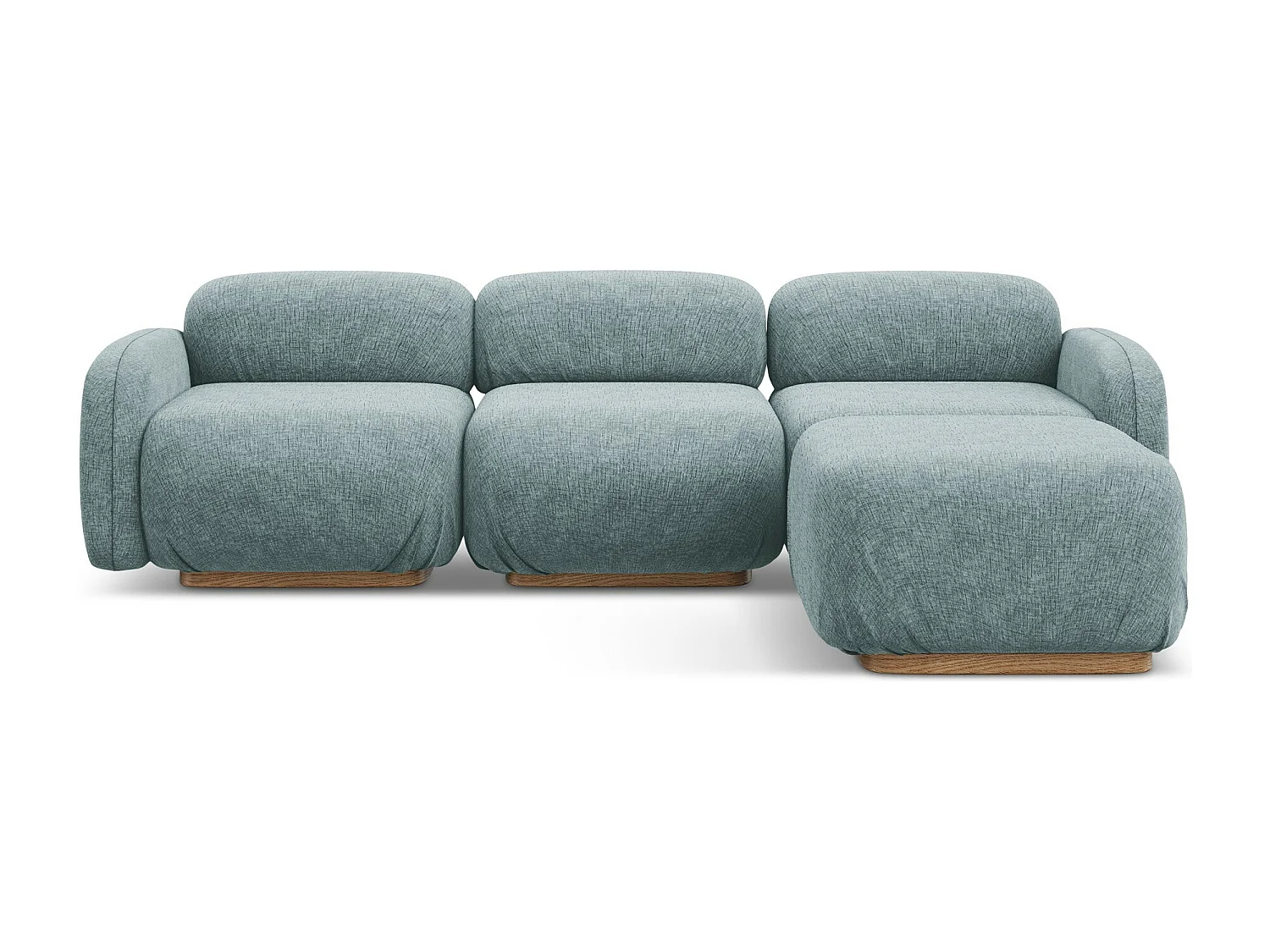 Canapé d'angle réversible en tissu chenille - jeans - AILANI