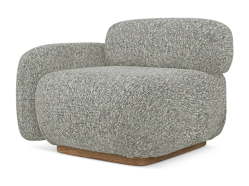 Moduł z podłokietnikiem lewy - z tkaniny strukturalnej - ciemny beż - AILANI