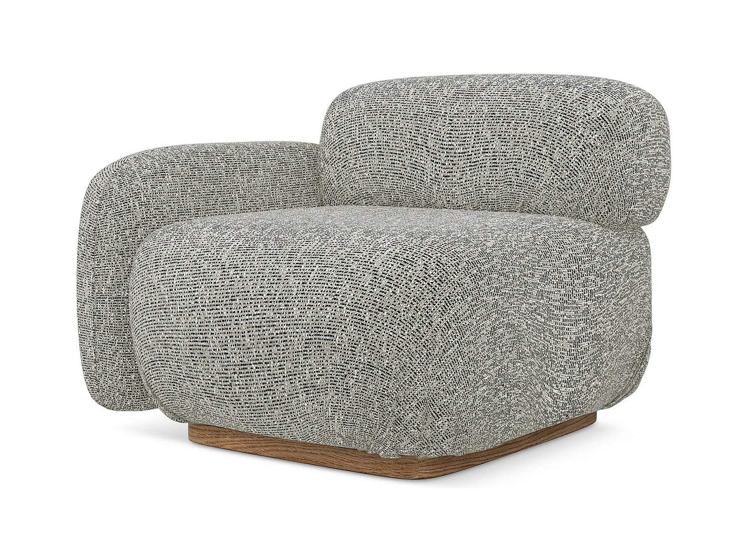 Module avec accoudoirs gauche en tissu texturé - beige foncé - AILANI