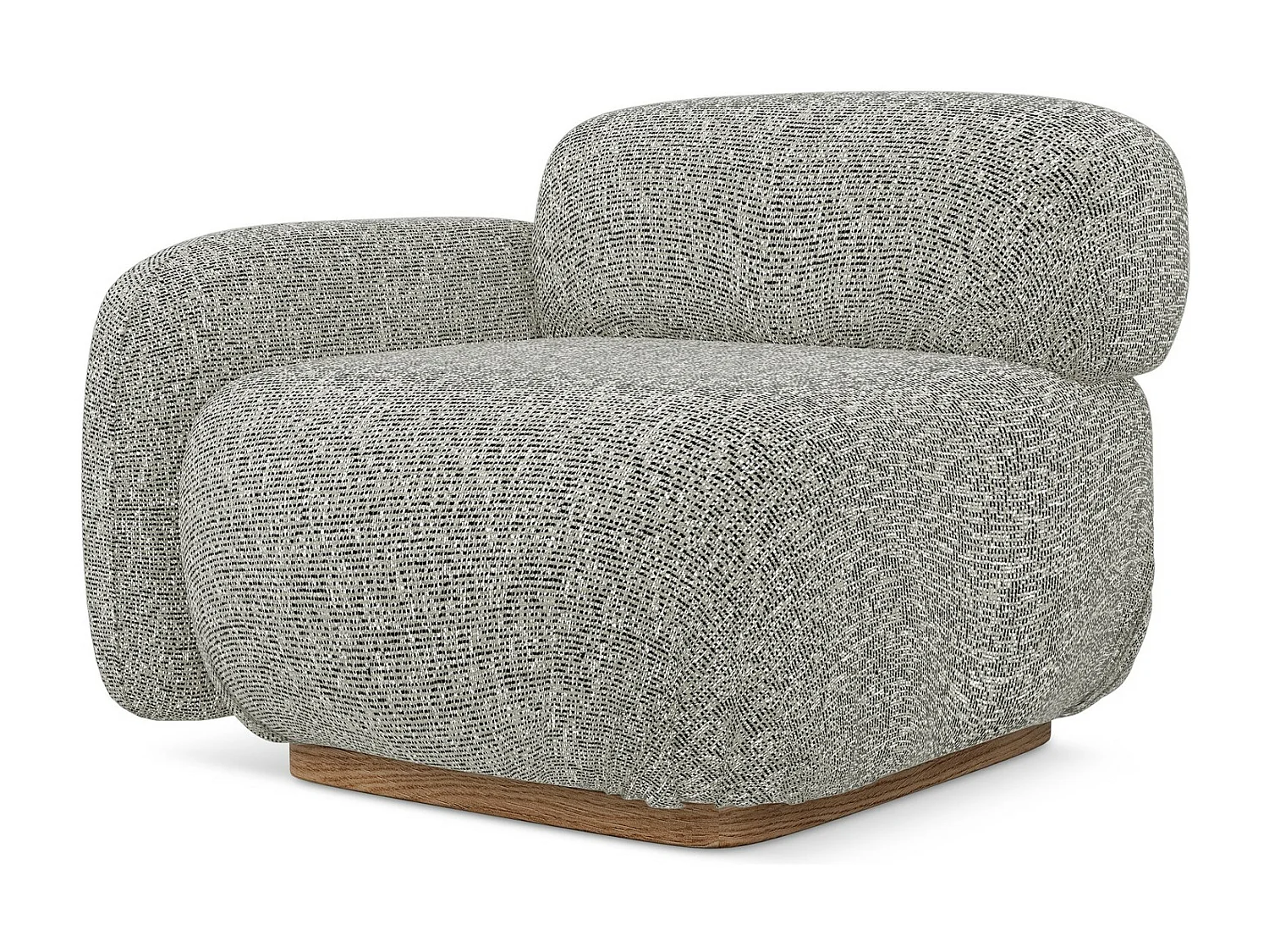 Bankmodule met armleuning links van donkerbeige textuurstof - AILANI