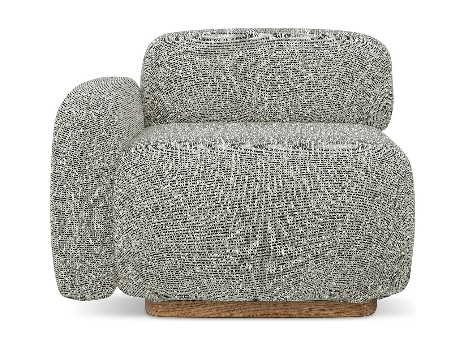 Bankmodule met armleuning links van donkerbeige textuurstof - AILANI