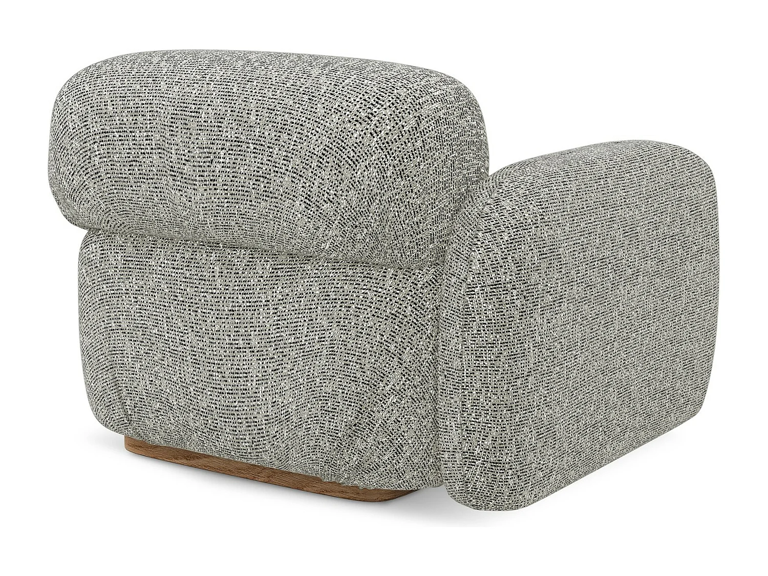 Bankmodule met armleuning links van donkerbeige textuurstof - AILANI