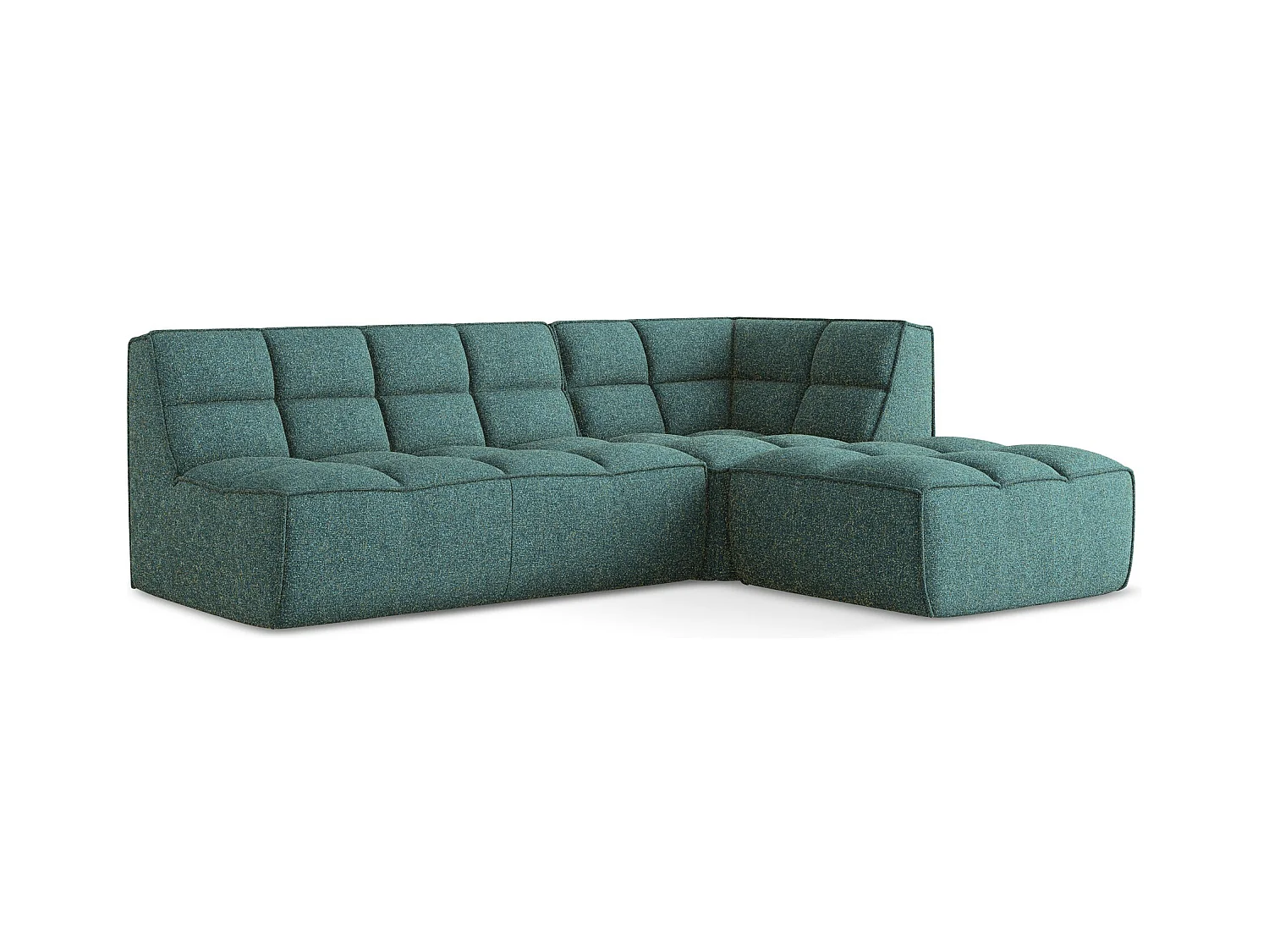 4-Sitzer Modulares Ecksofa - Ecke Rechts - Strukturstoff - Marine - KALAI
