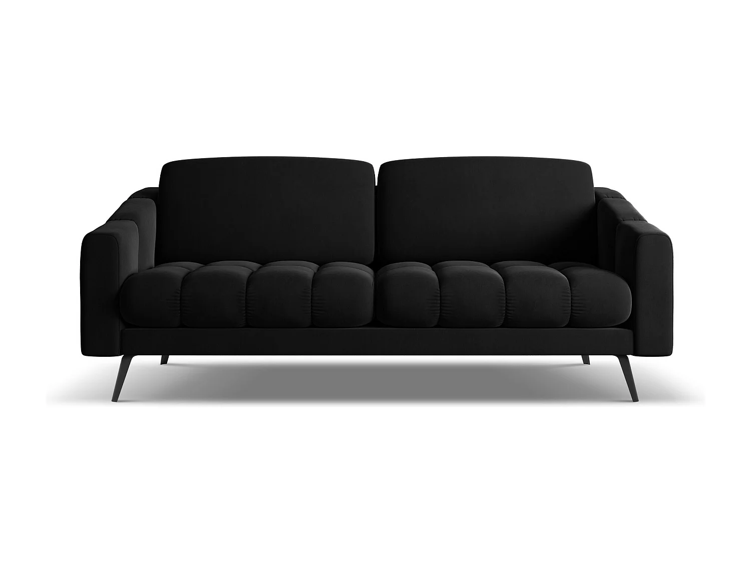 3-Sitzer Sofa - - Samt - Schwarz - NALU