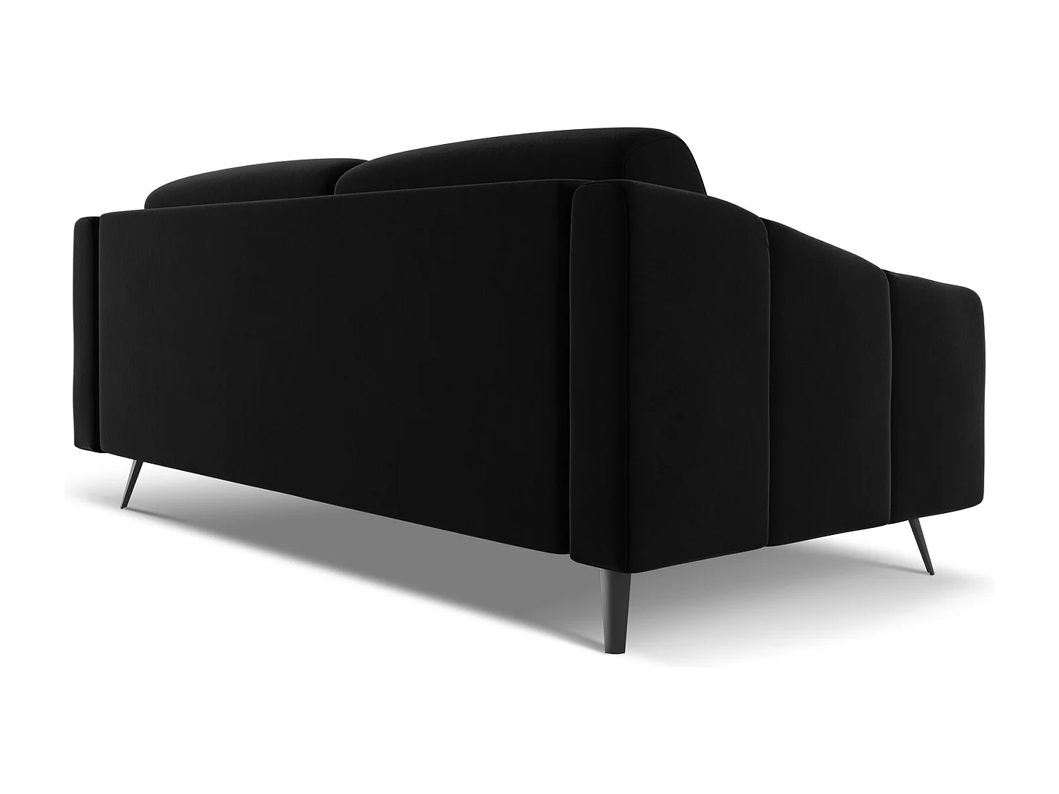 3-Sitzer Sofa - - Samt - Schwarz - NALU