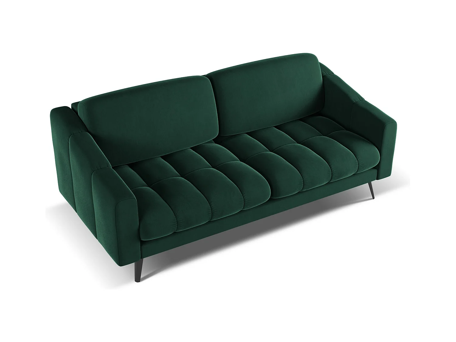 Canapé 3 places en velours - bouteille verte - NALU