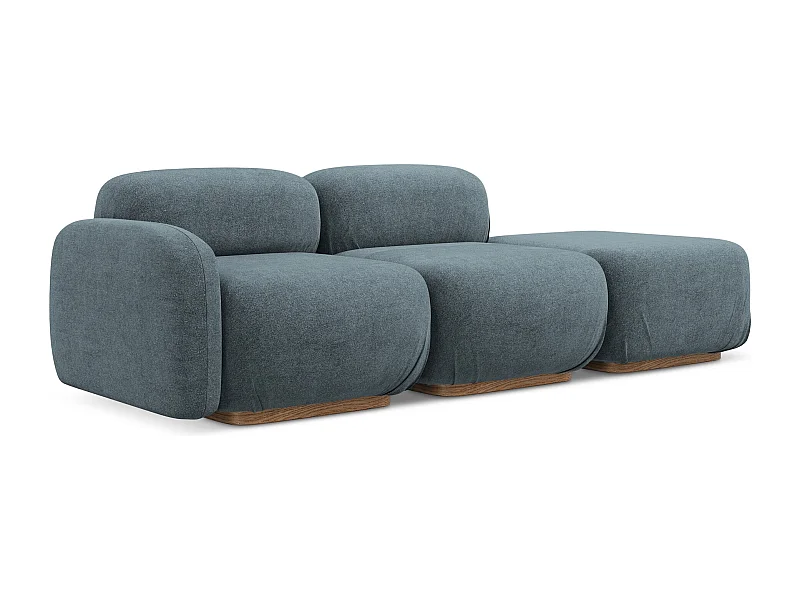 Modulares 3-Sitzer Sofa Rechts - - Bouclé - Jeans - AILANI