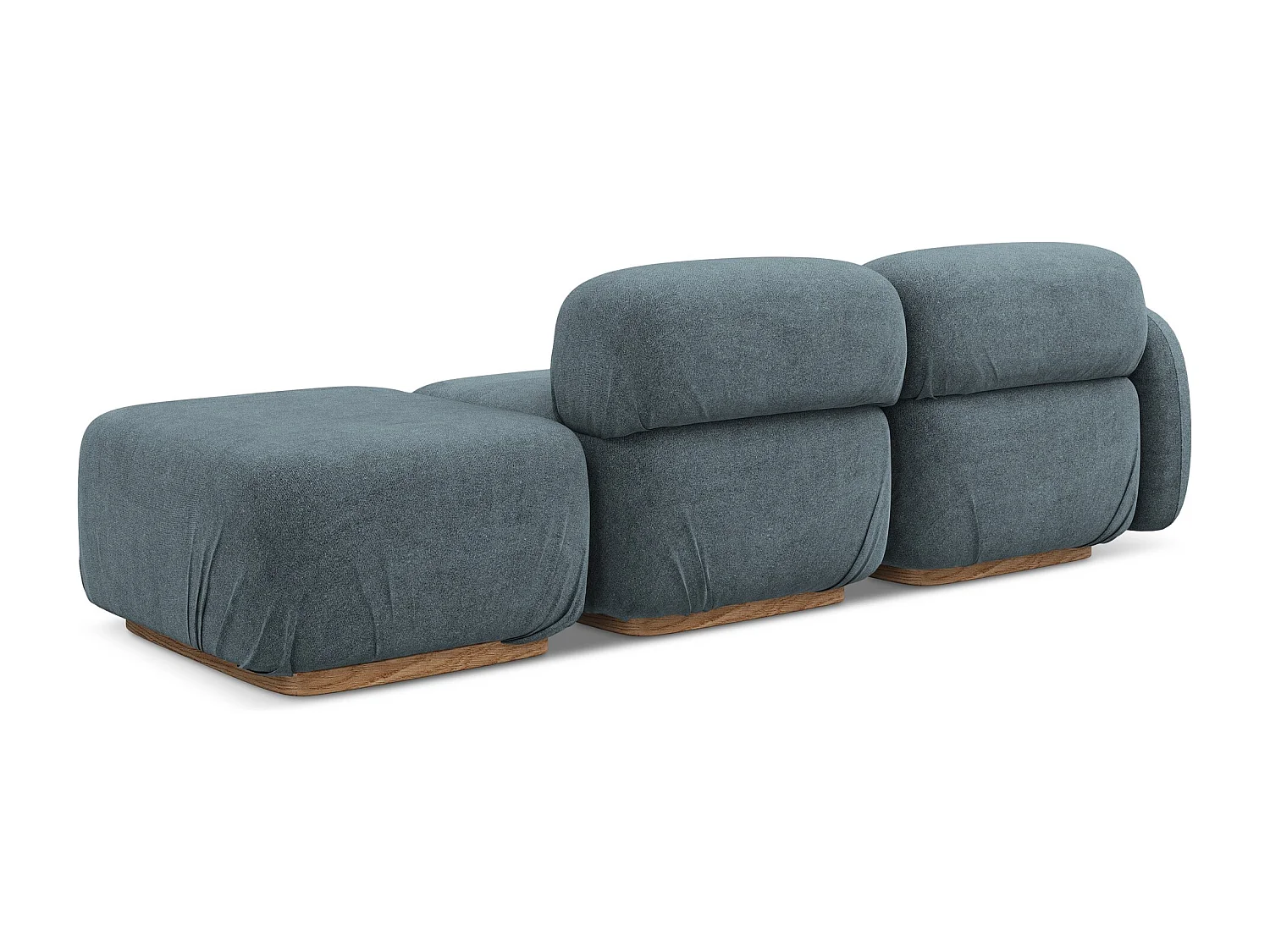 Modulares 3-Sitzer Sofa Rechts - - Bouclé - Jeans - AILANI