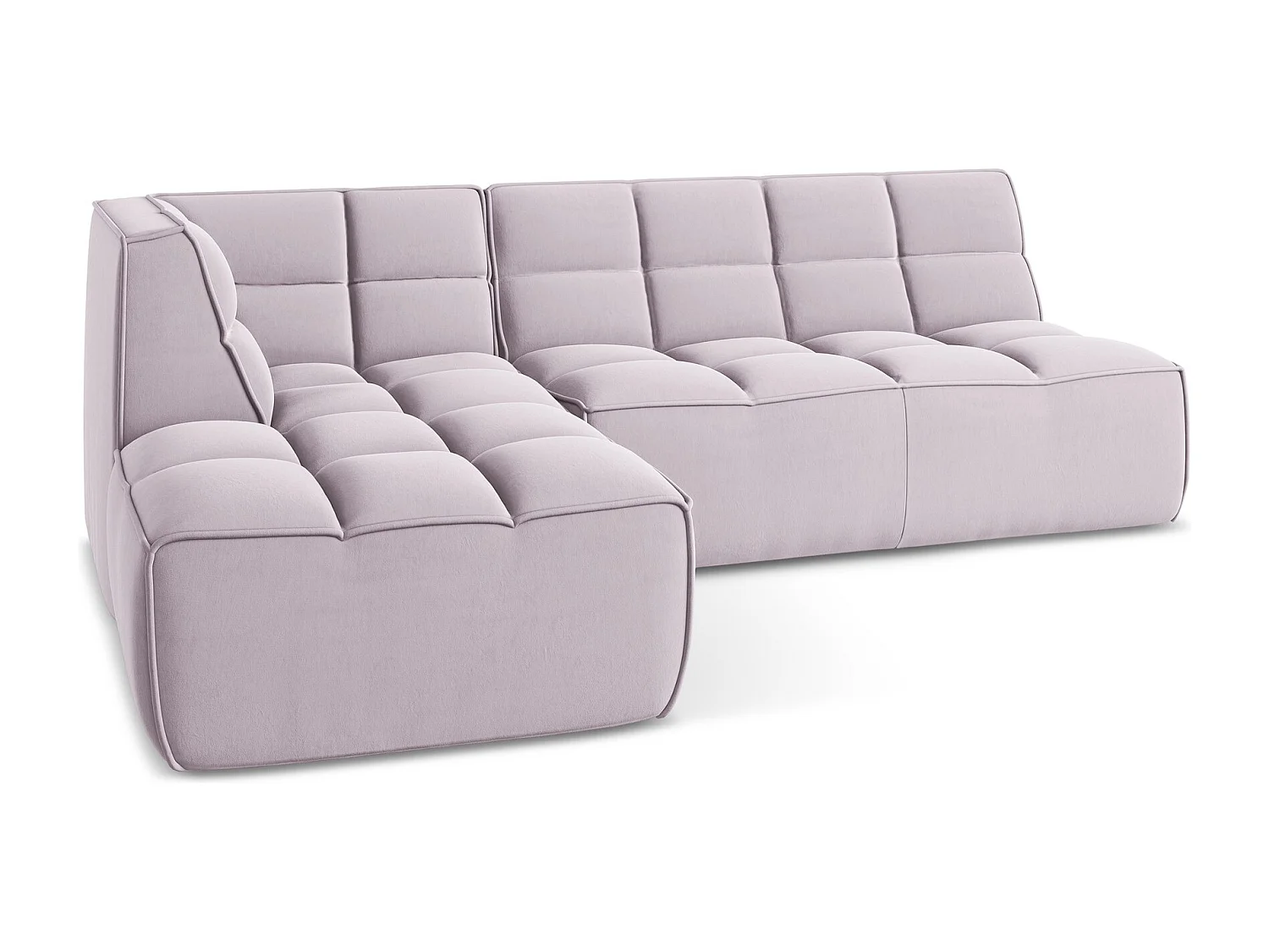 4-Sitzer Modulares Ecksofa - Ecke Rechts - Samt - Lavendel - KALAI