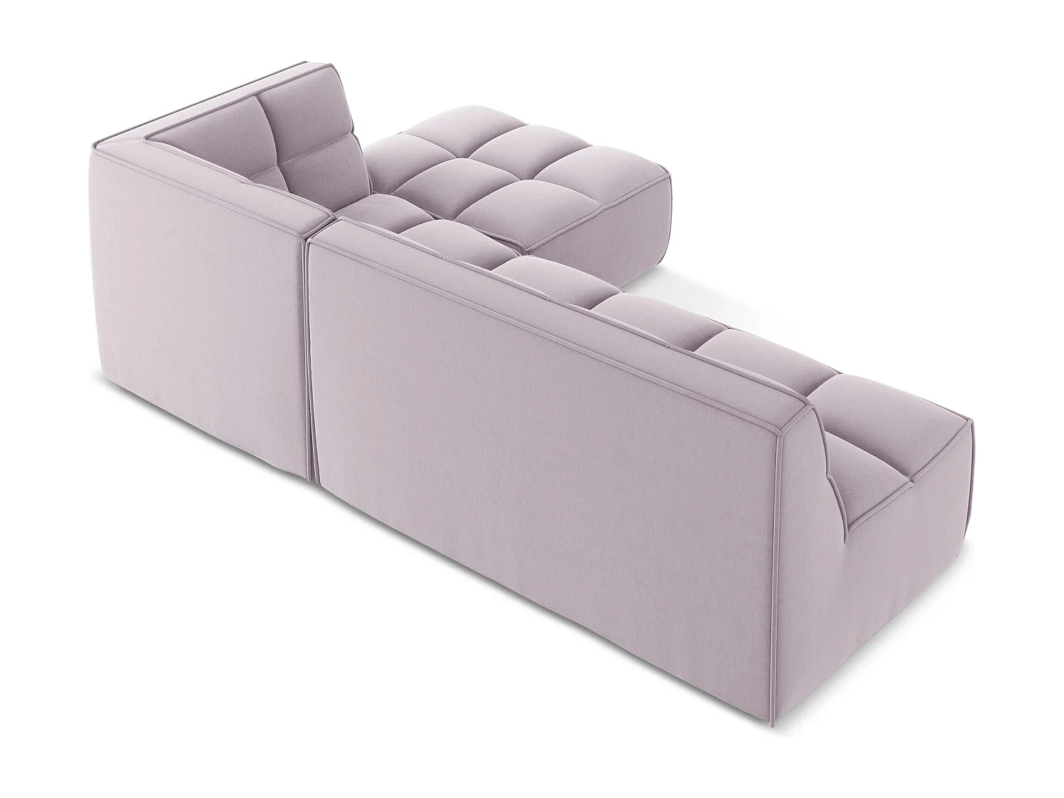 Canapé d'angle 4 places modulaire droit en velours - lavande - KALAI