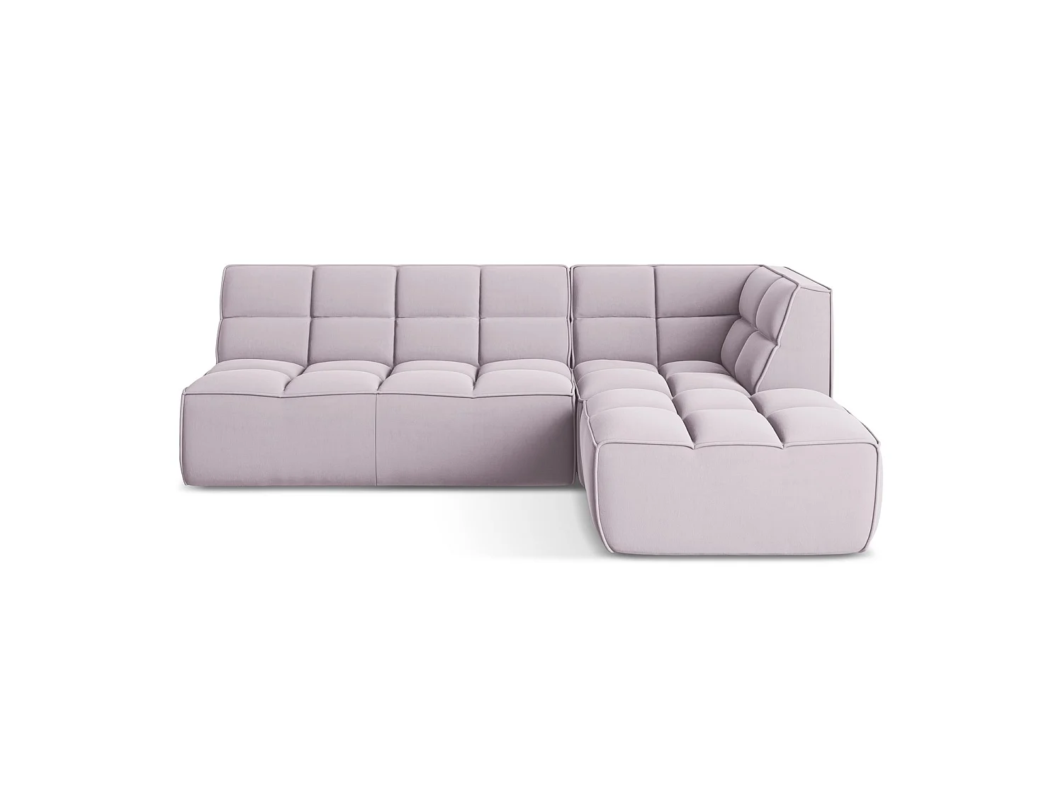 4-Sitzer Modulares Ecksofa - Ecke Rechts - Samt - Lavendel - BELLUNO