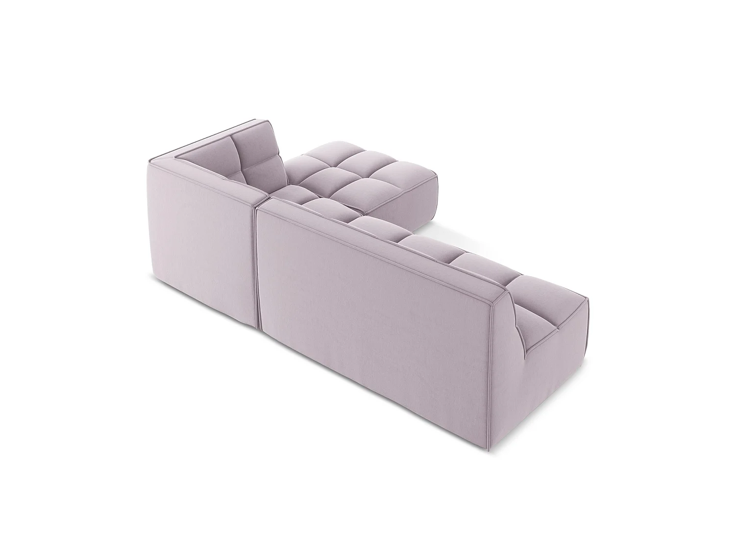 4-Sitzer Modulares Ecksofa - Ecke Rechts - Samt - Lavendel - BELLUNO