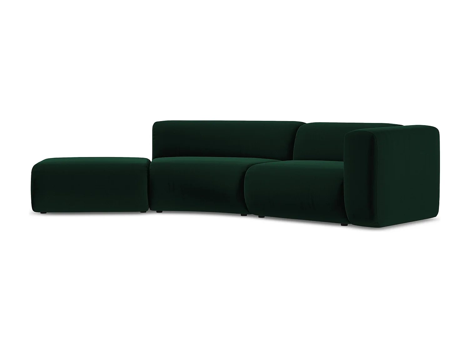 4-Sitzer Sofa Links - - Samt - Flaschengrün - EKAHI