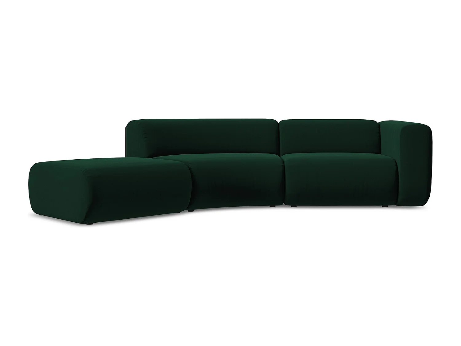 4-Sitzer Sofa Links - - Samt - Flaschengrün - EKAHI