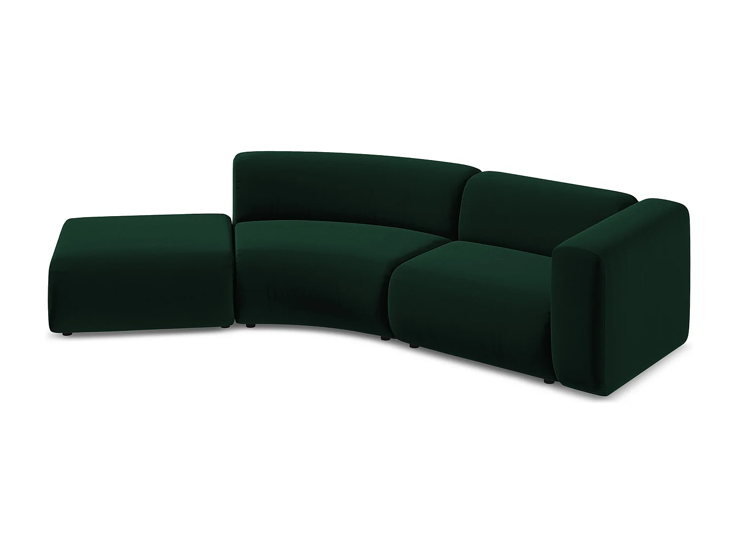 4-Sitzer Sofa Links - - Samt - Flaschengrün - EKAHI