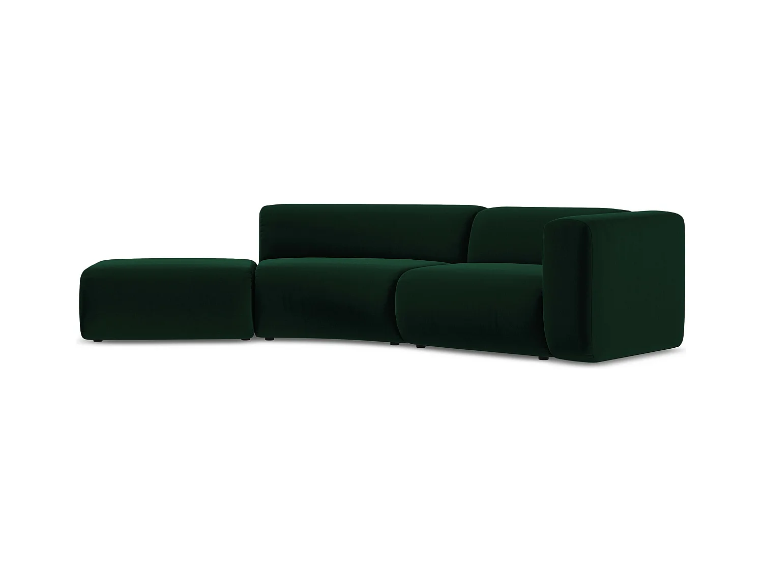 4-Sitzer Sofa Links - - Samt - Flaschengrün - EKAHI
