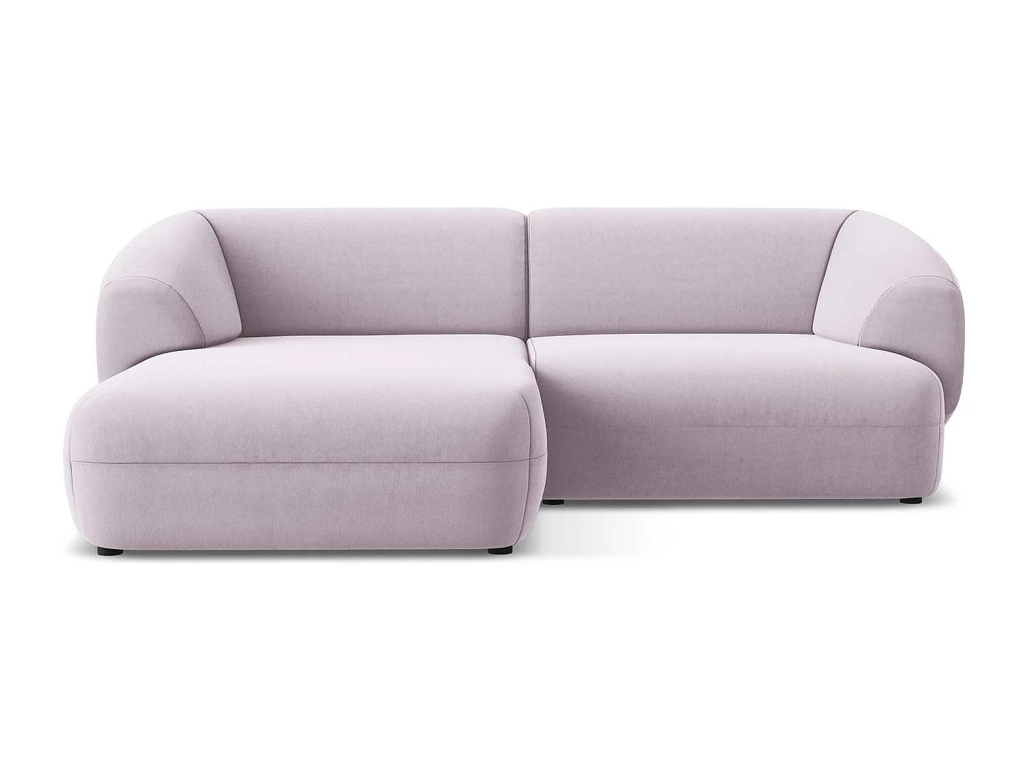 Canapé d'angle 2,5 places modulaire gauche en velours - lavande - MOANA
